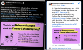 Tyska Folkhälsomyndigheter erkänner allvarliga biverkningar.