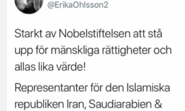 En skön tweet från Erika Ohlsson om Nobelstiftelsen!