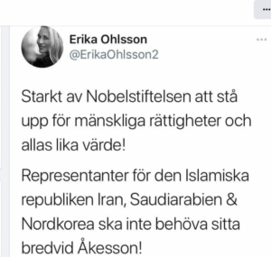 Läs mer om artikeln En skön tweet från Erika Ohlsson om Nobelstiftelsen!